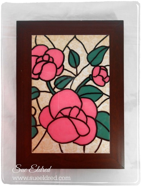 Reverse Glass with Scrapbook Paper