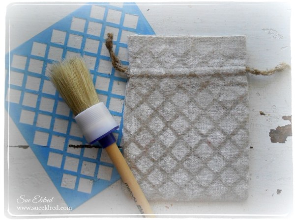 muslin pouch and stencil tools