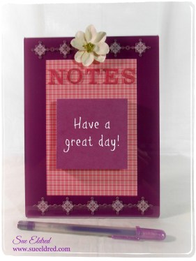 Note Holder w scrapbook paper
