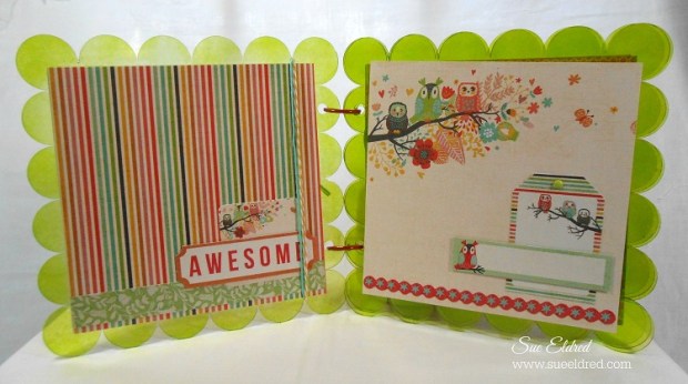 Clear Scrap Kaisercraft Scallop Album pages 1 and 2