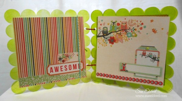 Clear Scrap Kaisercraft Scallop Album pages 1 and 2