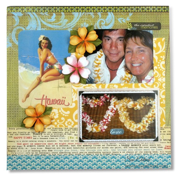 Hawaiian Hibiscus Scrapbook Page