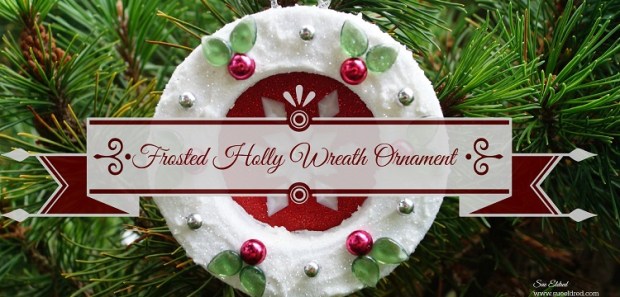 Frosted Holly Wreath Ornament