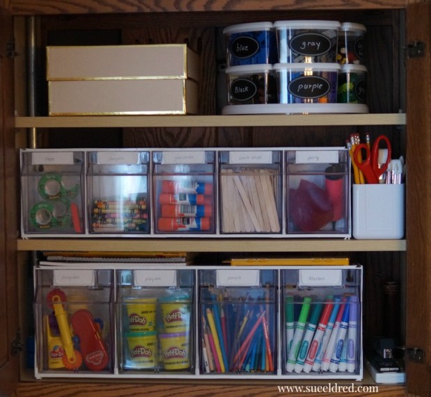Organizing a Kids Craft Cabinet-Sue's Creative Workshop-www.sueeldred.com 1294