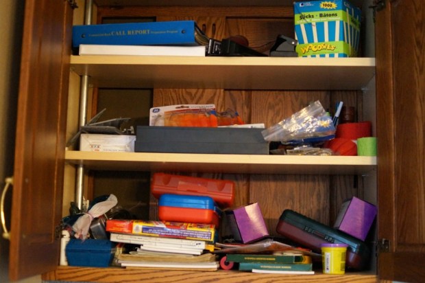 Organizing the Kids Craft Cabinet Before-Sue's Creative Workshop-www.sueeldred.com 1275