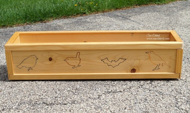 Stenciled Wood Planter Box