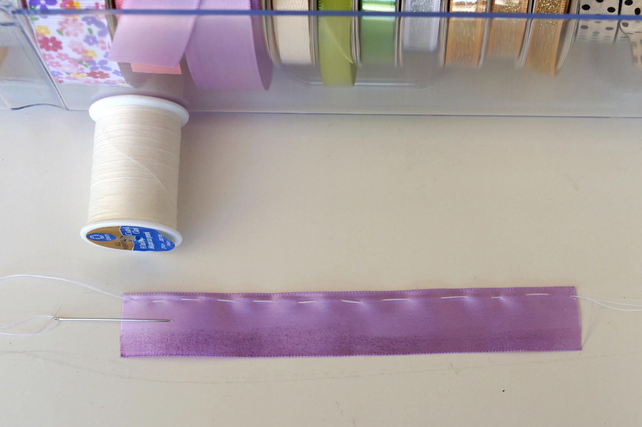 Ribbon Flower Wreath-Sue's Creative Workshop-www.sueeldred.com 8754