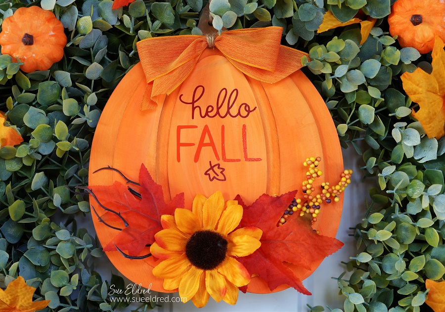 Hello Fall Pumpkin Wreath