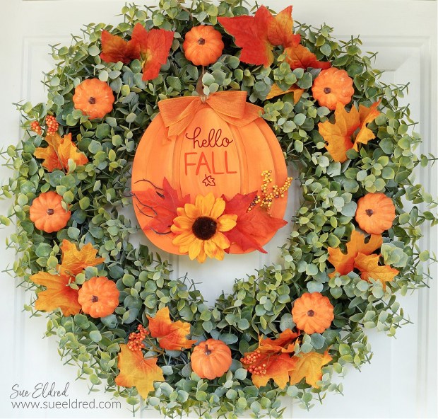 Hello Fall Pumpkin Wreath