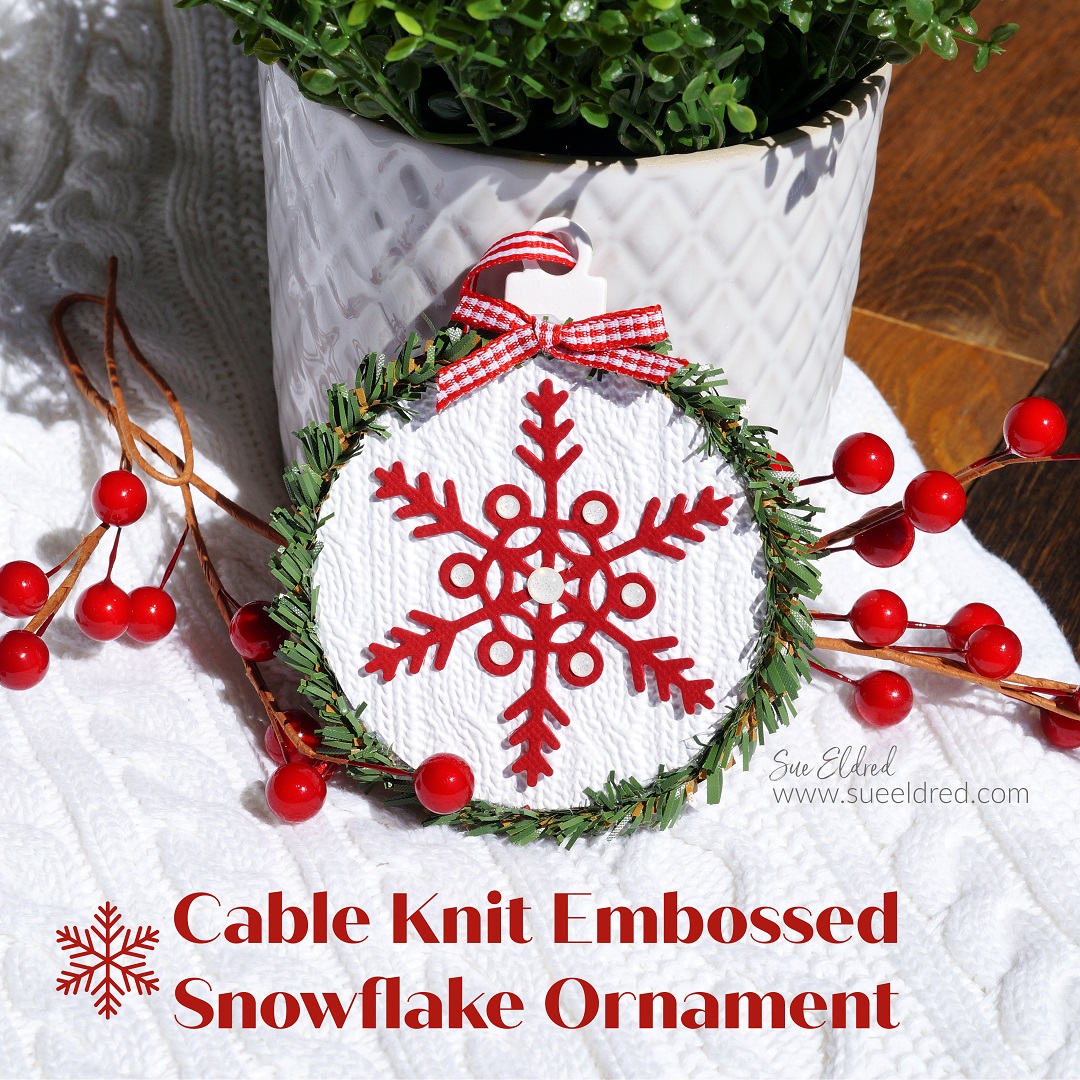 Cable Knit Embossed Snowflake Ornament