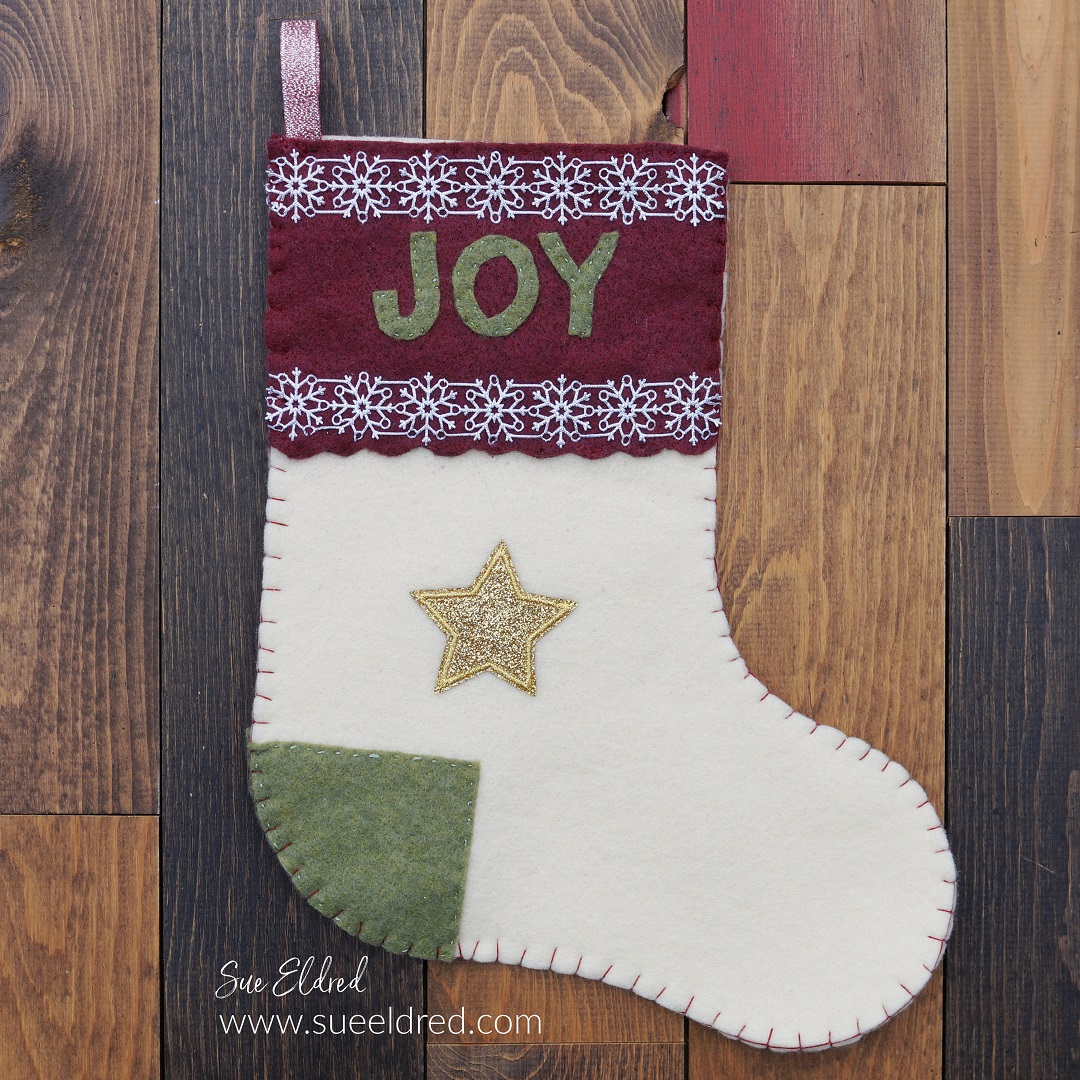 DIY Felt Christmas Stocking with Die Cut Ribbon