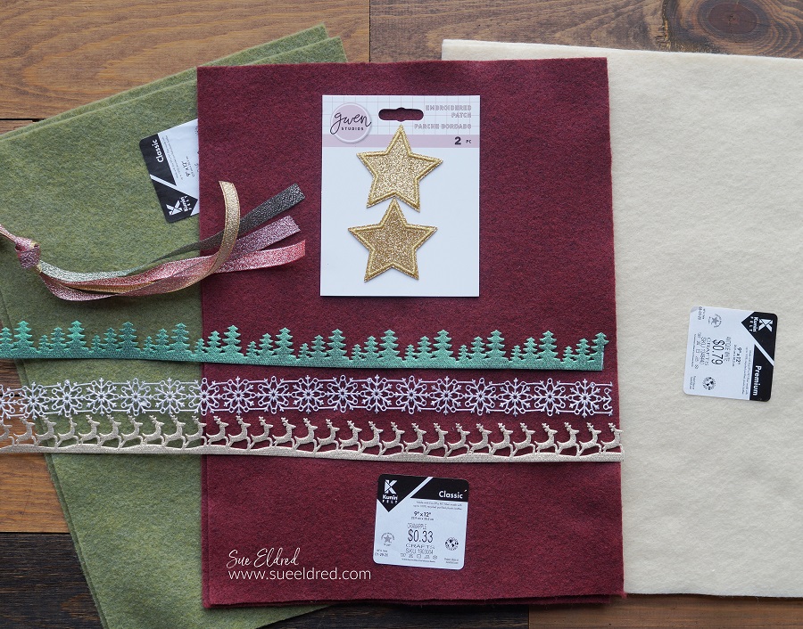 DIY Felt Christmas Stocking with Die Cut Ribbon