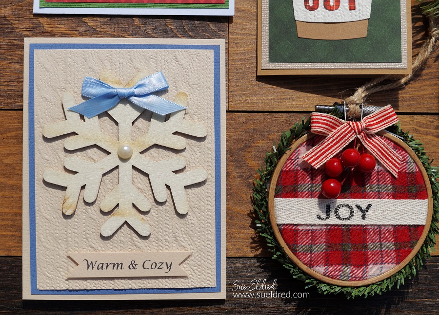 Warm & Cozy Card and Embroidery Hoop Ornament