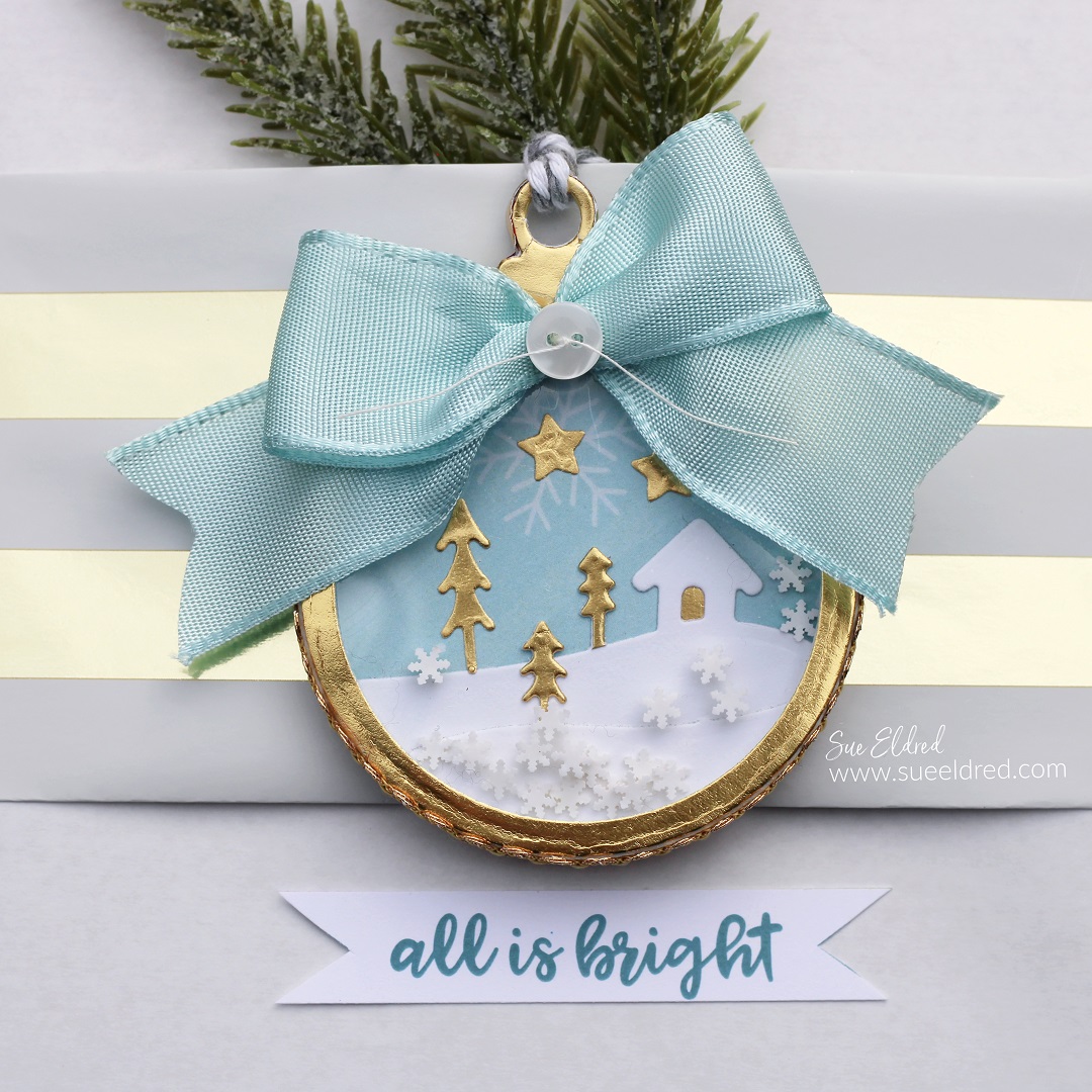 Winter Snow Globe Shaker Tag Ornament 