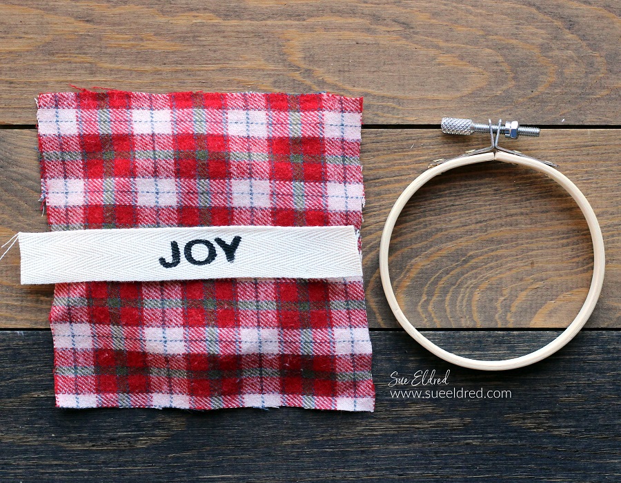 Holiday Plaid Embroidery Hoop Ornament