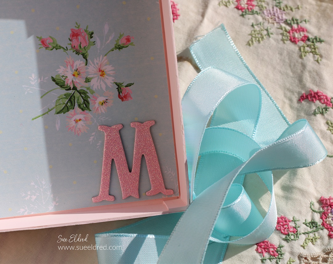 Mae's Treasure Box made using Eileen Hull Sizzix XL Scoreboard Book Box Die
