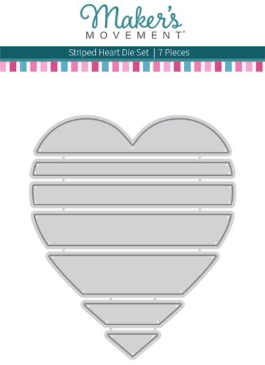 Maker's Movement Striped Heart Die