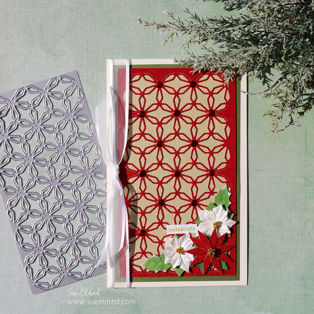 Skinny Mini Elements Christmas Poinsettia Card.