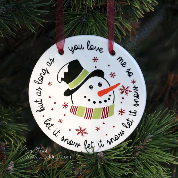 DIY Porcelain Snowman Ornament