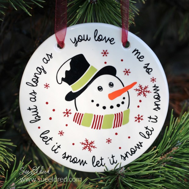 DIY Porcelain Snowman Ornament