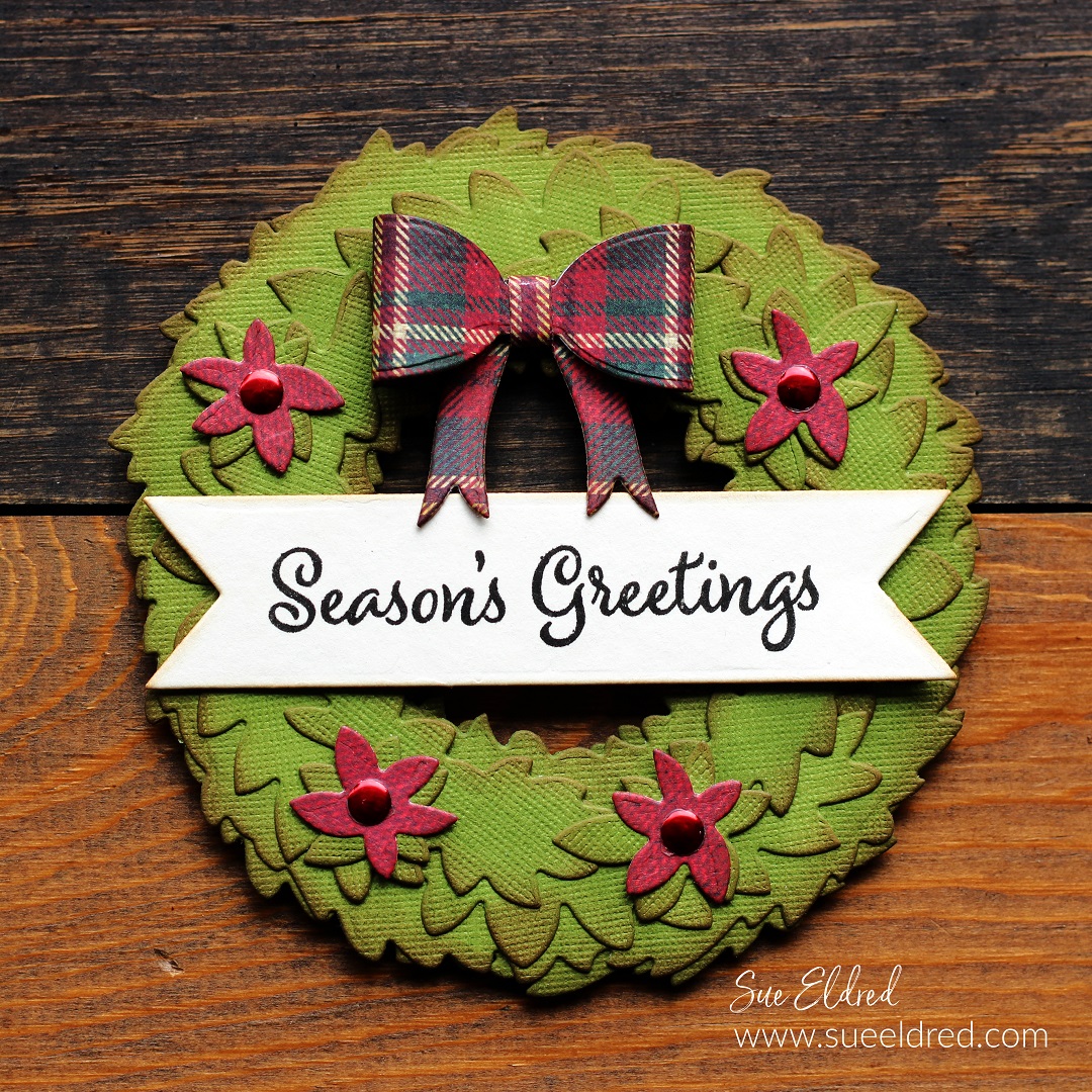 How to make an Inky Layered Christmas Wreath Card.