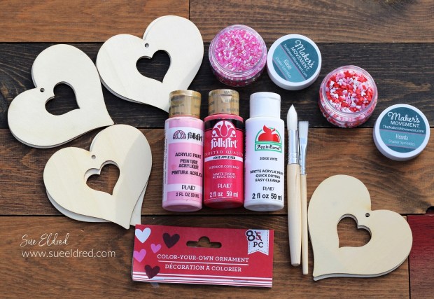 How to make Plaid Shaker hearts using Dollar Tree Heart Ornaments.