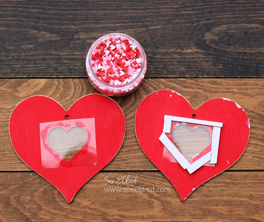 How to make Plaid Shaker hearts using Dollar Tree Heart Ornaments.