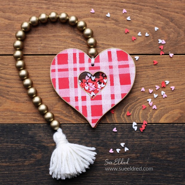 How to make Plaid Shaker hearts using Dollar Tree Heart Ornaments.