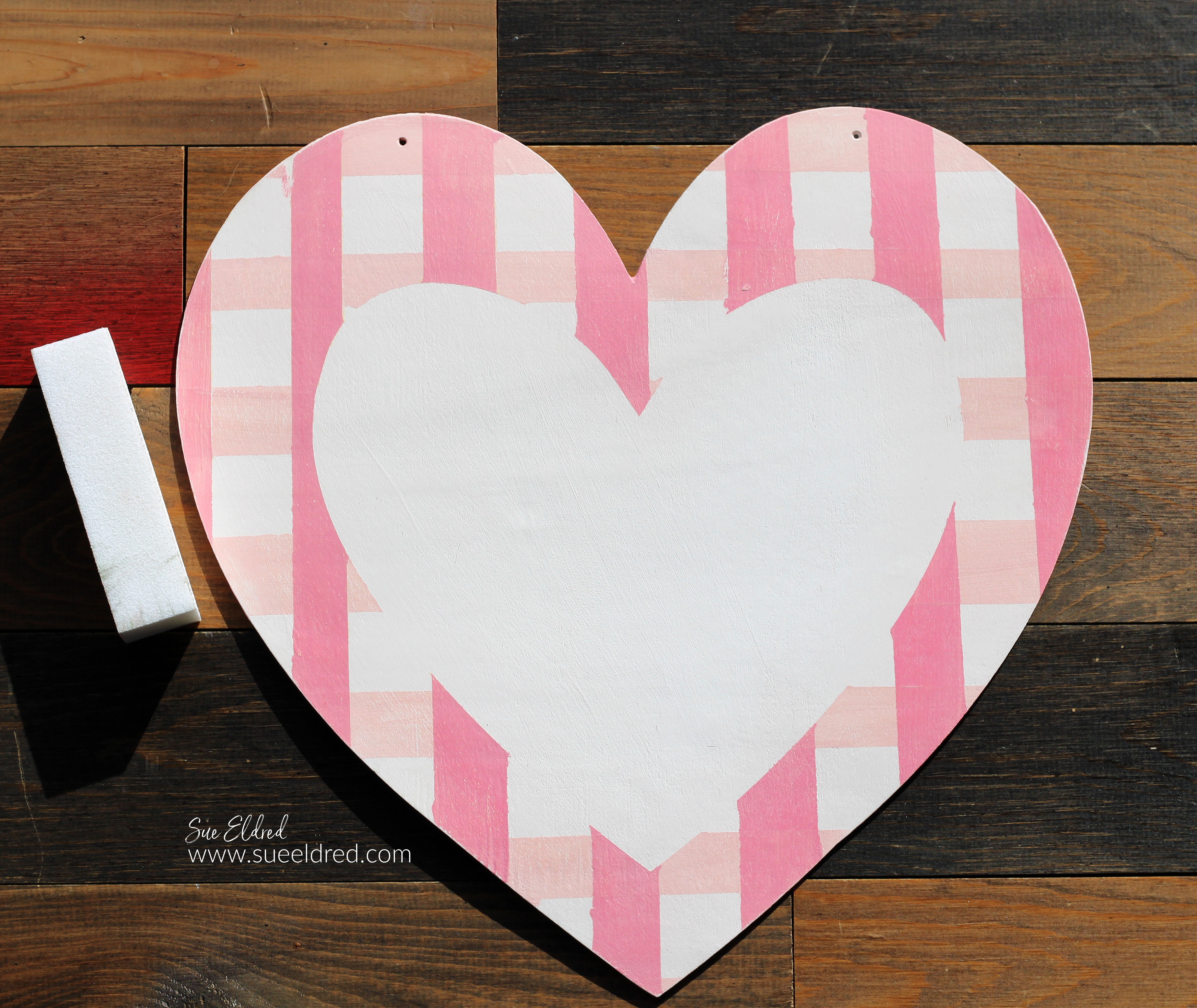 How to make a Buffalo Plaid Valentines Heart Door Hanger
