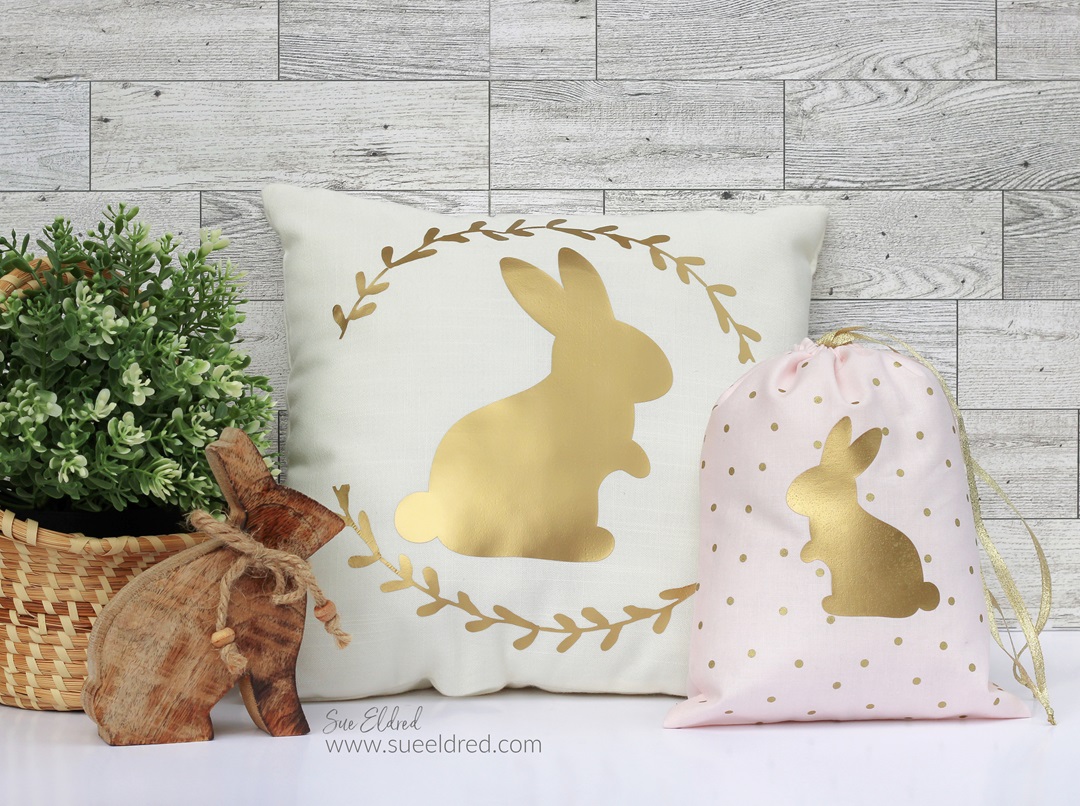 DIY Gold Bunny Silhouette Pillow & Treat Bag