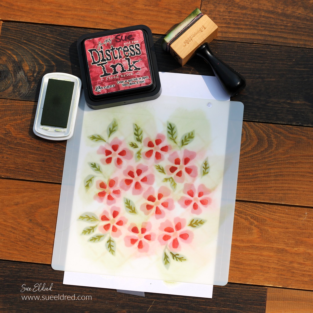 How to use the Watercolor Flowers & Lattice Stencil from Sizzix and Eileen Hull