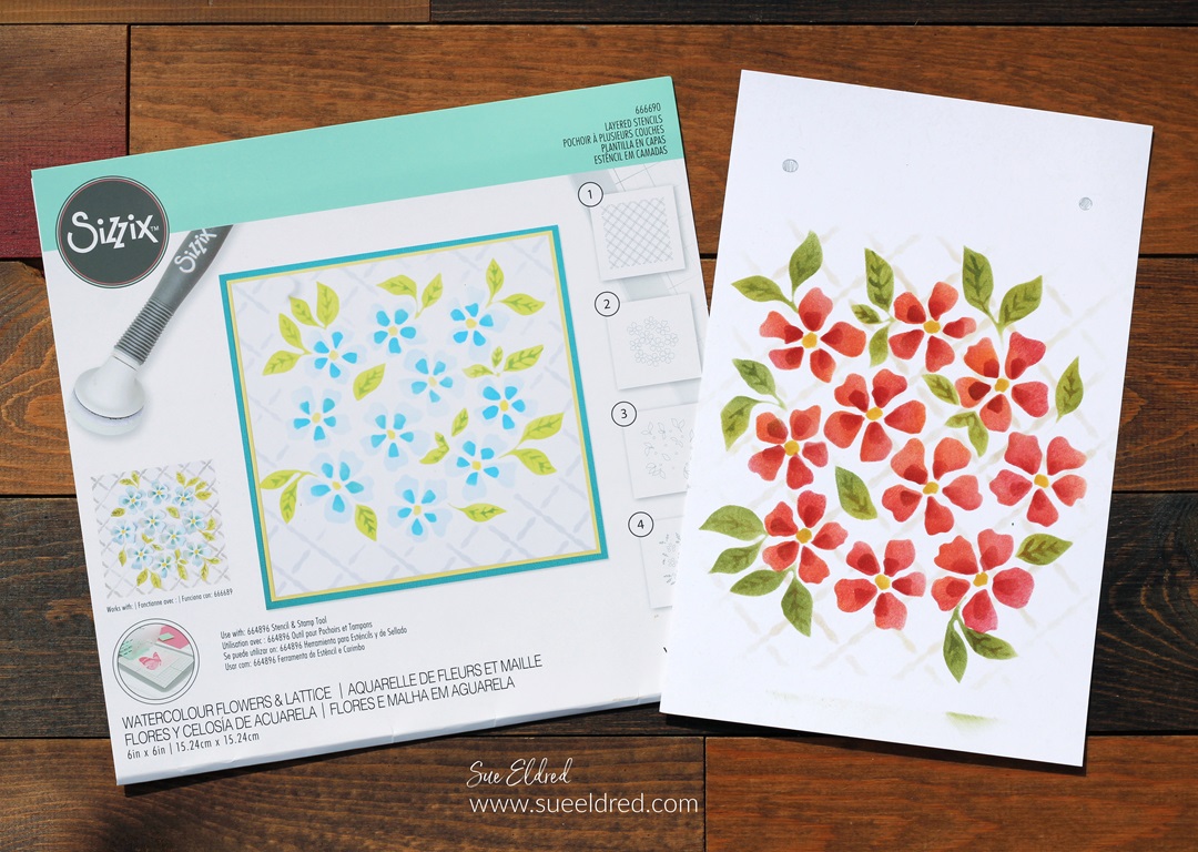 How to use the Watercolor Flowers & Lattice Stencil from Sizzix and Eileen Hull
