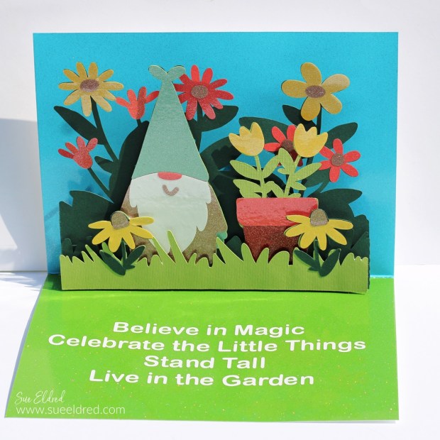 Gnome Flower Garden Pop Up Card – Sue's Creative Workshop