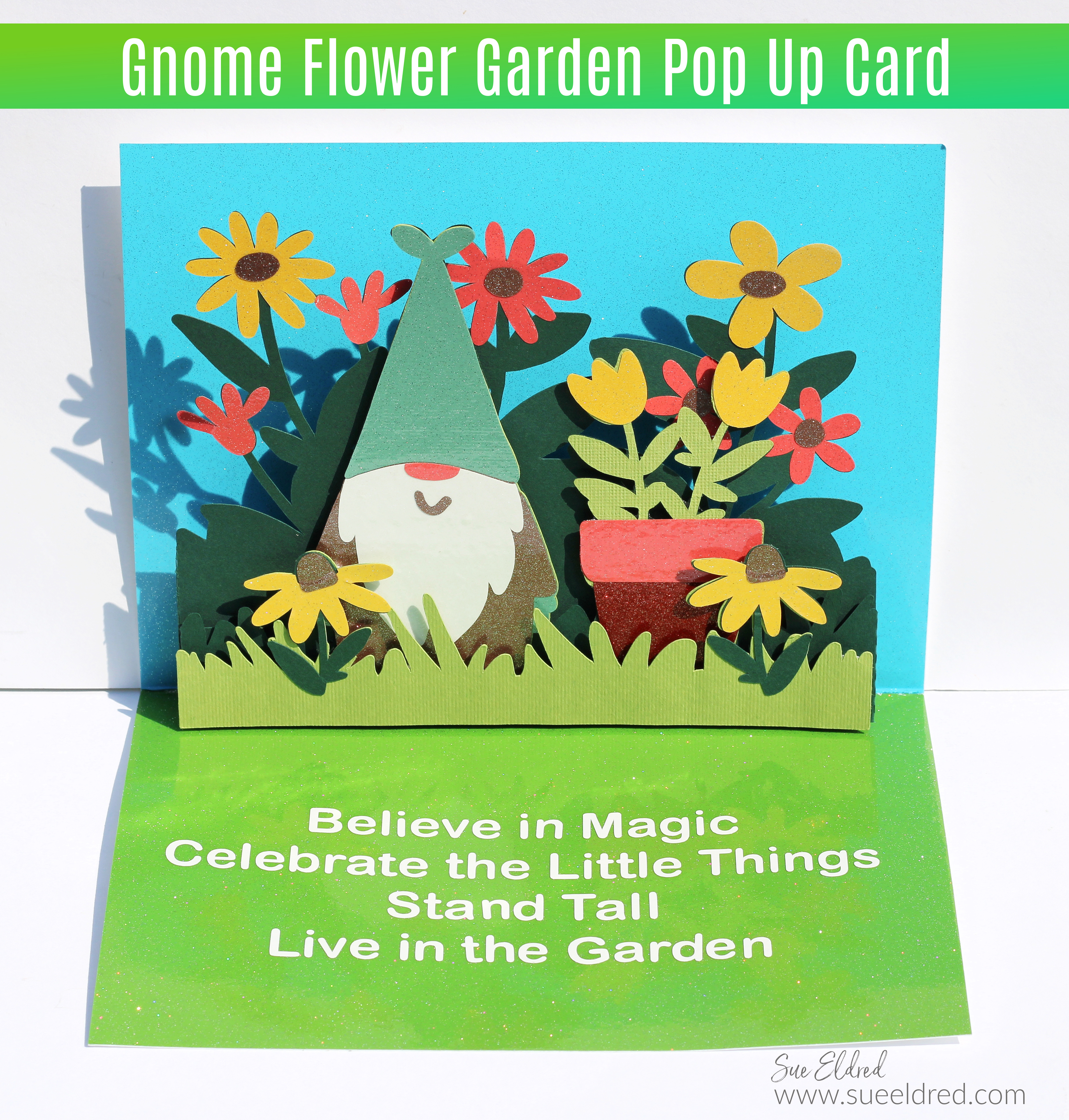 Gnome Flower Garden Pop Up Card