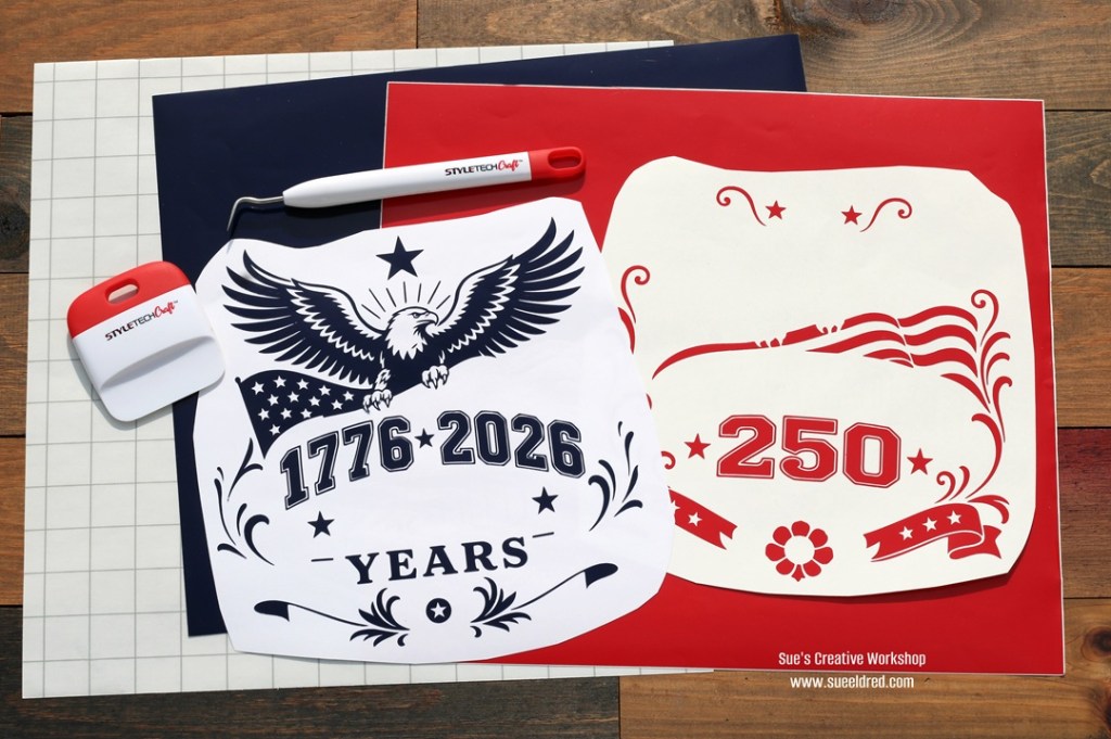 4th of July Sign Decoration-Celebrating 250 years-Sue's Creative Workshop www.sueeeldred.com